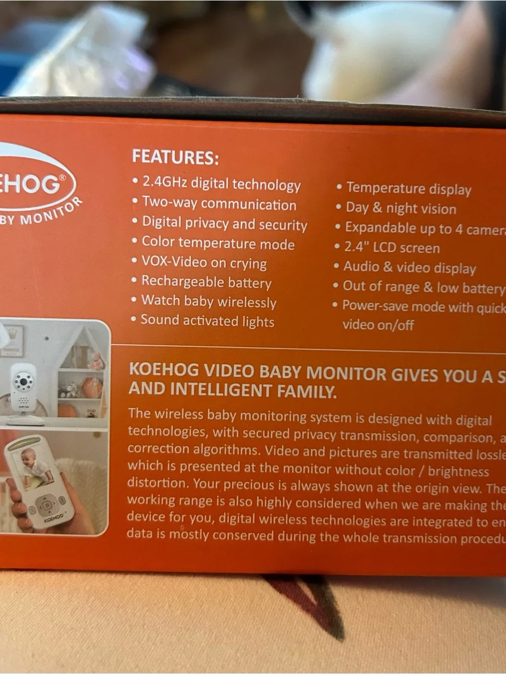 NEW Koehog White 2-Camera Video Baby Monitor System